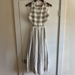 Showpo Gray and White Striped Jumpsuit